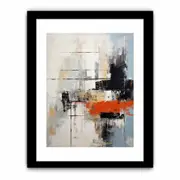 Modern Red,White And Black Wall Art Art Framed print
