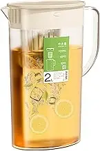 Cold , 2 L Tea Jug with Lid and Tea Strainer, Water Dispenser for Cold Drinks, Juice Dispenser with Lid for Refrigerator, for Cold Drinks, Juice