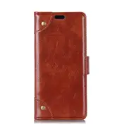Copper Buckle Nappa Texture Horizontal Flip Leather Case With Holder and Card Slots and Wallet For Iphone Xs Max (Brown)