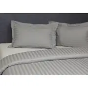 Jason Commercial Premium Satin Stripe Quilt Cover Set SLVR