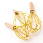 Wooden Handle Heat Resistant Manual Frother Egg Beater Whisk Mixer Blender
