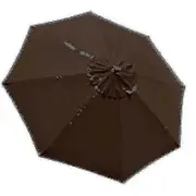 3m Round Garden Parasol Umbrella Outdoor Patio Sun Shade Canopy 6/8x Arm dark coffee 2m 6bones