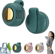 Small Whirlwind Clip Waist Neck Fan, Portable Rechargeable Fan, 3 Speeds Hands-Free Hanging Waist, for Outdoor, Office, Travel (Green)