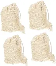 DECOMELODY 4Pcs Exfoliating Soap Saver Bag with Drawstring Mesh Pouch for Shower Portable Bar Soap Holder Great for Body Scrubbing Quick Drying for Travel Home Use