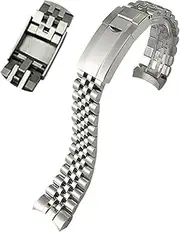[FULNES] 316L Stainless Steel Watchband 20mm For Rolex Submariner Daytona Date Just Sliding Lock Silver Solid Watch Strap