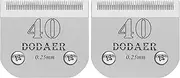 Ceramic Blades for Dog Hair Trimmer, Compatible with Moser 45-50/Heiniger/Andis, Oster A5, Wahl KM10, Size 40# 1/100 Inch (0.25 mm) Cutting Length, Pack of 2