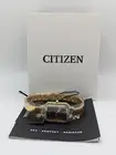 Citizen Eco-Drive Womens Black Dial Gold Band Rectangular Analog Wristwatch