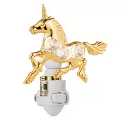 24K GOLD PLATED SWAROVSKI CRYSTAL STUDDED UNICORN SENSOR NIGHT LIGHT UL LISTED