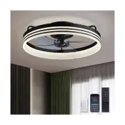 Ceiling Fans with Lights, Flush Mount Ceiling Fan with Lights and Remote, 6 W...