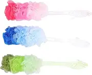 WOONEKY Supple Bath Brush Long Handle Bath Flower Shower Ball Shower Foaming Balls