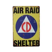 3xtin Sign Vintage Retro Reproduction Air Raid Shelter Warning