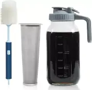64oz Cold Brew Coffee Maker With Fine Filter, Easy To Wash Iced Coffee Pitcher