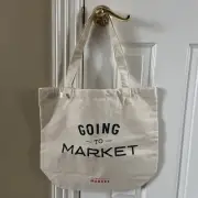NWT West Elm Market canvas tote bag Going To Market Grocery Reusable￼