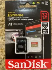 SanDisk 32GB microSD Extreme 100MB/s A1 4K U3 32G SD SDHC microSDHC SDSQXAF-032G