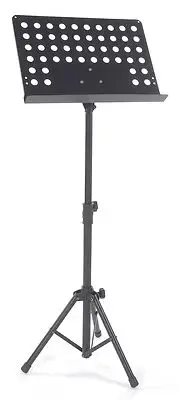 Black Music Conductor Stand Adjustable Metal Sheet Tripod Holder Folding Stage