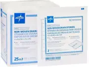 Medline PRM256000 Gauze Drain Sponges 4 x 4 Inch 6 Ply - Sterile box of 600 Ct