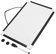 Angoily 1 Set Writing Board Whiteboard White Board for Door Magnetic Drawing Board Small White Board Dry Erase Double Sided Hanging White Board Magnetic Memo Board Black Plastic