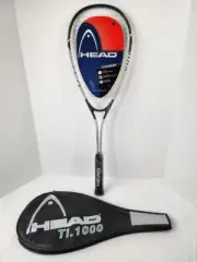 Head Ti 1000 Squash Racket w/ Cover - 4 in, Strung, New Old Stock, Green/Gray