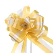 10pcs 7" Large Big Pull Bow Car Gift Wrapping Bows Ribbon, Gold/Silver