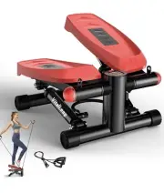 Steppers for Exercise at Home with Resistance Bands Air-Powered Mini Steppers