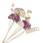 8 pcs Artificial Purple Carnation Flower Rattan Reed Sticks Fragrance Diffuser