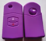 PURPLE SILICONE CAR FLIP KEY COVER FOR MAZDA 2 BUTTON 3 2 6 MPS SP23 CX7 CX9