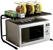 Storage Organiser Microwave Oven Shelf，Kitchen Double Layers Wrought Iron Oven Shelf Spice Storage Rack