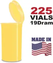 225 Lemon Vials - 19 DRAM Pop Top Bottle - Smell Proof Containers