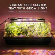 Plants Seed Starter Trays Greenhouse Gardening Tools With Grow Lights 40 Cells Grids red blue yellow light