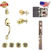 Elegant Solid Brass Door Handleset with Easy Install Ball Knob - ANSI Grade-3