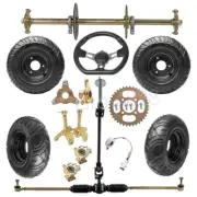 810mm Rear Axle Kit+ 6" Wheels+Steering For 420 Chain Go Kart Golf cart Fun cart