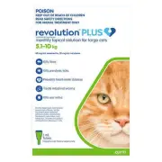 **SPECIAL* Bonus 2 FREE doses - Revolution Plus for Cats 5.1-10kg Green - 6 pack