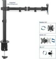 Heavy Duty Monitor Arm Single Stand Desk Mount Gas Spring Dual LED Screen Holder