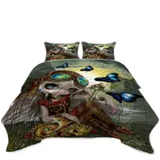 Cute Fantasy Art Angel and Clockwork Dragonling Coverlet