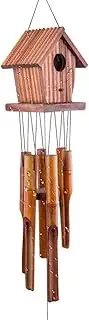 Bamboo Wind Chimes, 35'' Wooden Birdhouse Wind Chime, Gifts for mom/Women/Wife/Daughter/Sister/Aunt/Grandma, Outdoor Decor, Yard Decor for Christmas,Birthday Gifts,Gardening Gifts