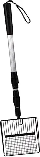 WeiLaiKeQi Chicken Poop Scooper Metal Cat Litter Scoop for Litter Box Extendable for Chicken Coop, Black Scooper