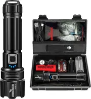 LED Torch Rechargeable Flashlight with High Lumens 10000 Lumen XHP70.2 Super -AU