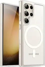 [JETech] Magnetic Case for Samsung Galaxy S23 Ultra 5G 6.8-Inch, Compatible with MagSafe, Translucent Matte Back Shockproof Phone Cover (Frosted Clear)
