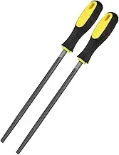 uxcell 2-Pack Square Metal File 8 Inch, High Carbon Steel File Diamond File Hand File W PVC Grip Handle for Wood/Metal/Ceramic/Glass/Stone/Jewelry/Tile/Model/DIY/Sharpening File