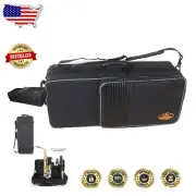 Portable Black Alto Saxophone Case with Backpack Straps and Protective Padding