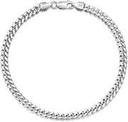 [Bling Jewelry] Men's Big Thick Solid Heavy Braid Rope Wheat or Miami Cuban Curb Link Bracelet Unisex Plus Size .925 Sterling Silver Made In Italy 8 8.5 9 Inch