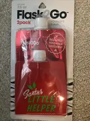 SANTA’s Little Helper Red Green Flask 2 Go Reusable, Foldable, Freezable 7.5oz
