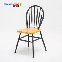 在飛比找蝦皮商城優惠-興客隆 椅子 鐵藝 實木椅 家用 靠背 椅 簡約 創意 餐椅