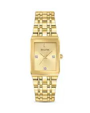 Bulova Futuro Quadra Gold-Tone Link Bracelet Watch, 20mm x 32mm