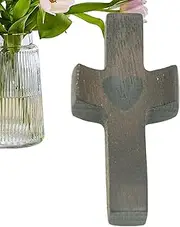 Wood Crosses Fidget, Encouragement Handheld Small Prayer Handcrafted, Fingertip Portable Exquisite Hand Holding Craft for Kids Adults Families