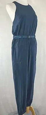 Patagonia Fleetwith Belted Jumpsuit Women's NWT Large color Tidepool Blue