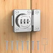 Cabinet Password Latch, Keyless Cabinet Lock, Cabinet Latch, Combination Latch, Combination Lock, Easy to Install, Privacy Lock, for One-Way Door, Cabinet, Drawer, etc, Silver, 1 Pack