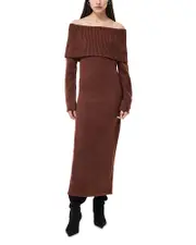 French Connection Emilia Knit Off-the-Shoulder Dress