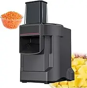 Electric Food Chopper Processor, 100W Pure Copper DC Motor, 2.5 mm Slicing Disc & 6/8/12 mm Dicing Blades, Anti-Slip Waterproof Body for Commercial Kitchen Use