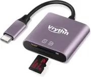 USB C SD Card Reader, Aluminum SD Card Adapter with Dual Slots for Iphone 15 16